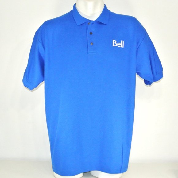 BELL Canada Telephone Employee Uniform Men's Blue Polo Shirt Size M Medium - Picture 9 of 12